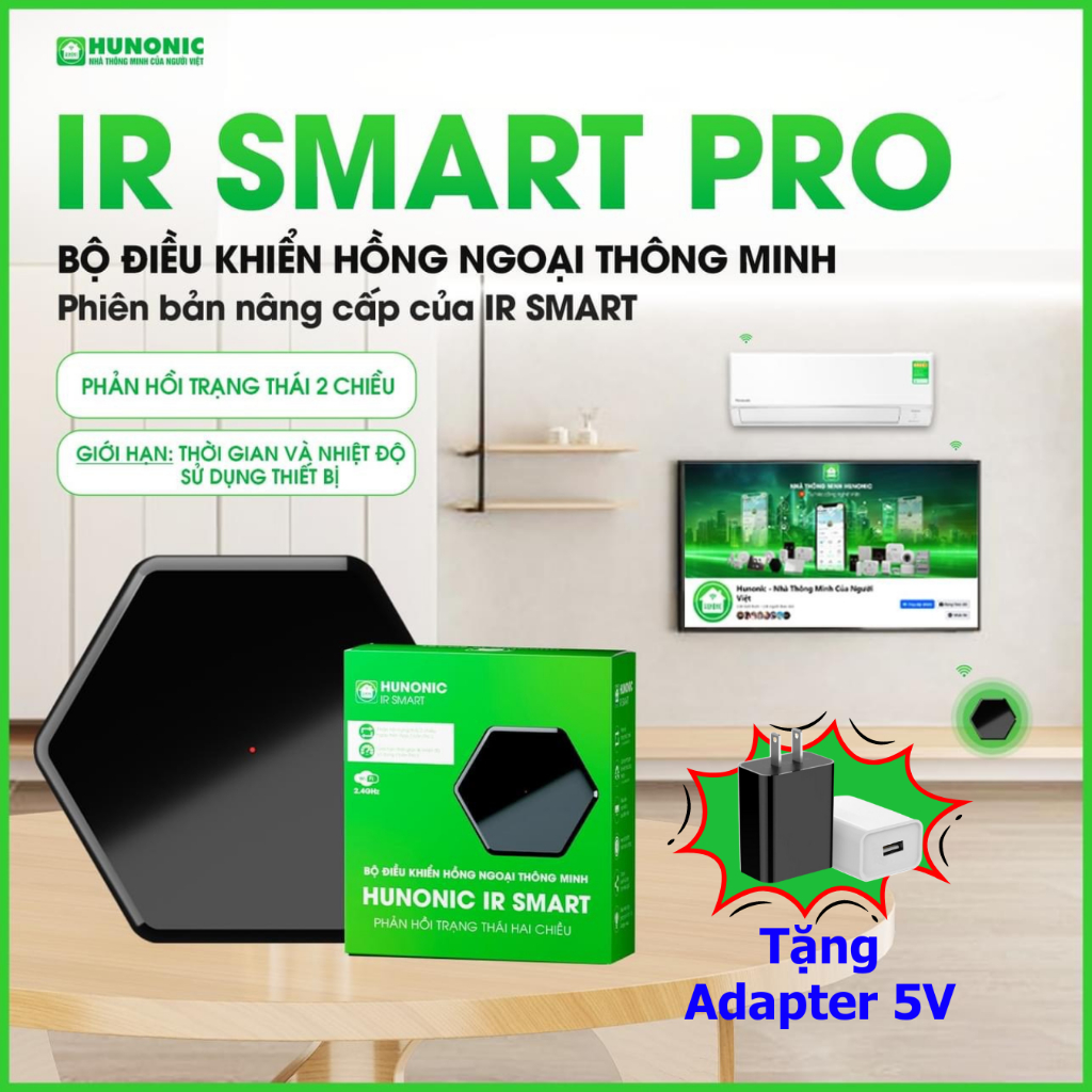 Bộ Điều Khiển Hồng Ngoại Hunonic IR Smart Pro - Bản Nâng Cấp Đồng Bộ 2 Chiều