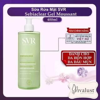 [400ml] Sữa Rửa Mặt SVR Sebiaclear Gel Moussant - Dành Cho Da Dầu Mụn