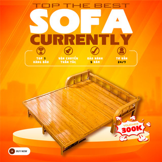 Giường Tre Gấp Gọn, Giường Sofa Tre Thông Minh, Sofa Giường Tre Bà Đẻ Chất Liệu Tre Tự Nhiên