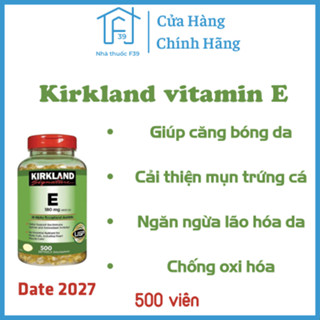 Viên Uống Vitamin E Kirkland Signature Vitamin E 400 IU 500 Viên giúp bạn làm đẹp da, cung cấp độ ẩm
