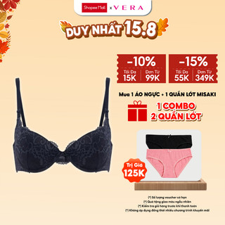 Áo ngực Misaki mút dày cúp ren phối dây lưng ren-8310