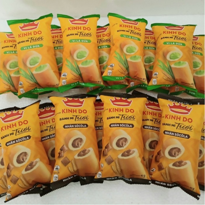  COMBO 100 ổ bánh mì tươi KINH ĐÔ  40g 1 ổ  vị socola và dị dứa bánh mì tươi bánh kinh đô 