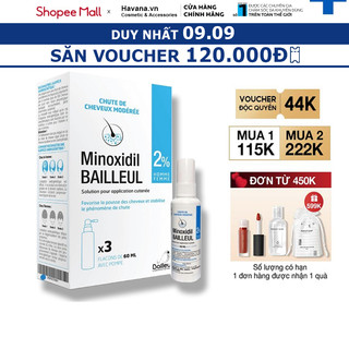 Xịt Mọc Tóc Minoxidil Bailleul Laboratoires 2% Nhập Khẩu Pháp, Kích Thích Mọc Tóc Và Giảm Rụng Tóc