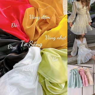 [Vải MM] [212] Vải Tơ Sống Organza Chính Phẩm Bóng Mướt Lên Đầm, Váy, Sơ Mi, Áo Dài (giá bán 0.5m)