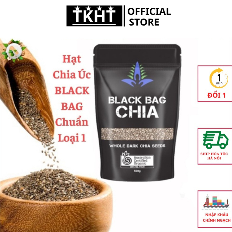 Hạt Chia Úc Black Bag Hạt Dinh Dưỡng 500G Giúp Phục Hồi Da, Đốt Cháy Chất Béo, Hỗ Trợ Tiêu Hóa (SP12