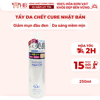 Tẩy da chết Cure Nhật Bản 250ml, tẩy tế bào chết da mặt dạng gel Cure Natural Aqua chuẩn Nhật