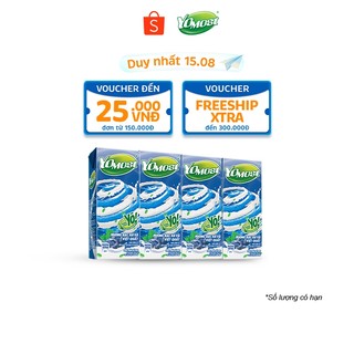 Lốc sữa chua lên men tự nhiên Yomost bạc hà - việt quất 4x170ml