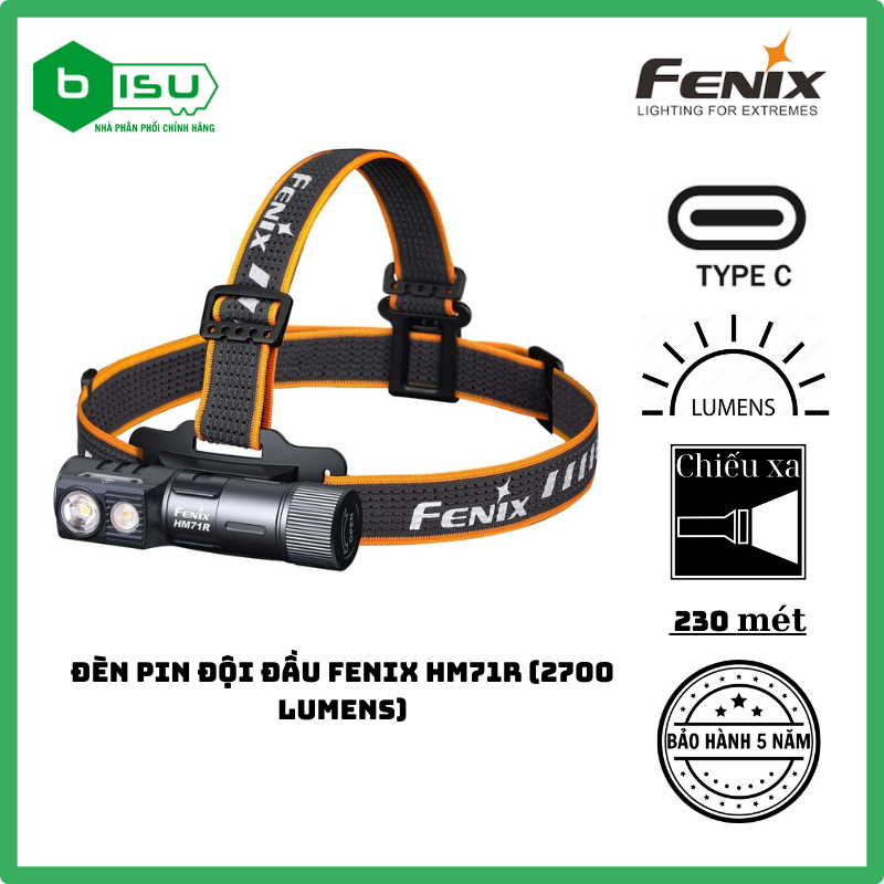 ĐÈN PIN ĐỘI ĐẦU FENIX HM71R (2700 LUMENS)