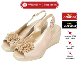  Sandal đế xuồng hoa cúc KOSU cao 8cm sandan hở mũi siêu nhẹ chống thấm nước trơn trượt K-24012 Nhật 