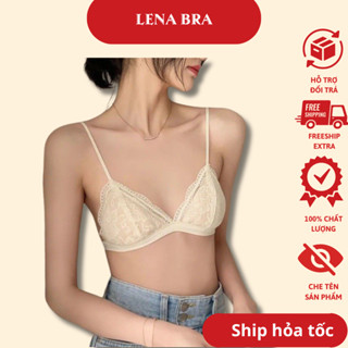 Áo lót nữ LENA BRA, BR205- áo bra ren mỏng, đệm mút cotton thoáng mát, dây mảnh