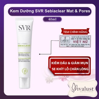 Kem dưỡng ẩm se khít lỗ chân lông và giảm mụn kiềm dầu SVR SEBIACLEAR Mat Pores 40ml