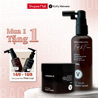 Bộ xịt ủ kích mọc cho tóc đen tự nhiên dày dặn chắc khỏe combo 8 vyvyhaircare V 350ml