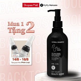 Dầu gội thảo dược Retro Nano ngăn bết tóc tơi phồng mềm mượt tóc vyvyhaircare V 315ml