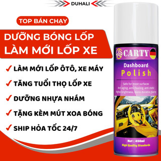 Xịt Bóng Lốp ÔTô - Dưỡng Lốp ÔTô - Phục Hồi Lốp Xe, Nhựa Nhám, Nhựa Đen Ôtô, Xe Máy - CARTY
