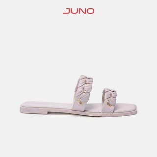 Dép bệt nữ 1cm thời trang juno đan khoen trang trí sd01111