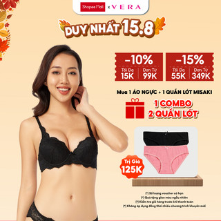 Áo ngực misaki mút dày phối ren - m1040