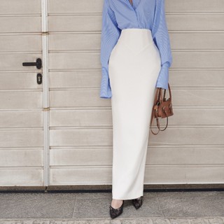 [E.S.T] Chân Váy Bút Chì Dáng Dài Xẻ Tà Thắt Eo Tôn Dáng | SK23-001