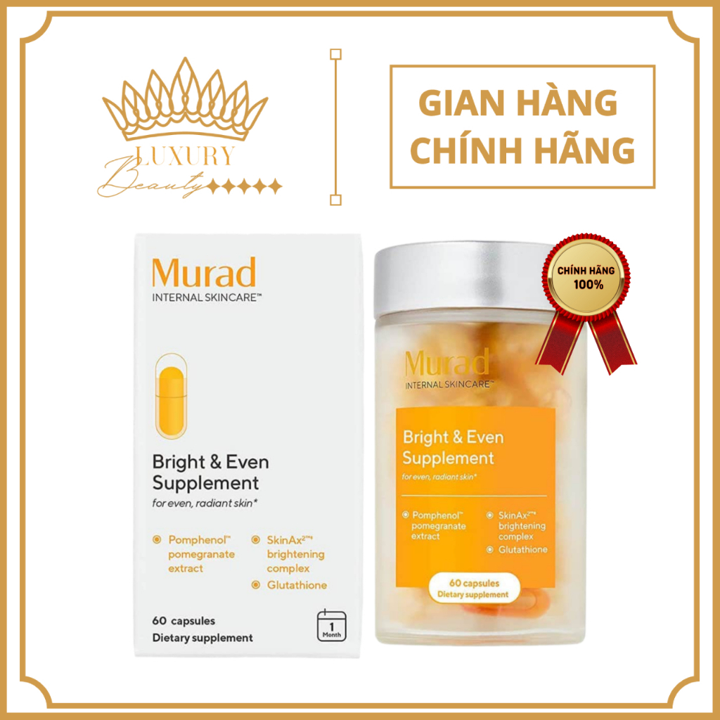 Viên Uống Chống Nắng Murad Bright & Even Supplement Từ Mỹ 60 Viên