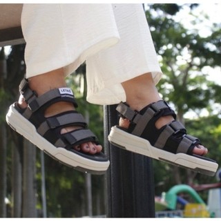 Giày Sandal Nam Nữ Unisex Letas D1001 Xám Ghi, Dép quai hậu đi học, sandal 3 quai chông trơn trượt