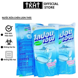   100% Hàng Chuẩn Thái   COMBO 3 TÚI Nước Rửa Chén Bát Lion Thái Lan Túi 550ml  SP200367  