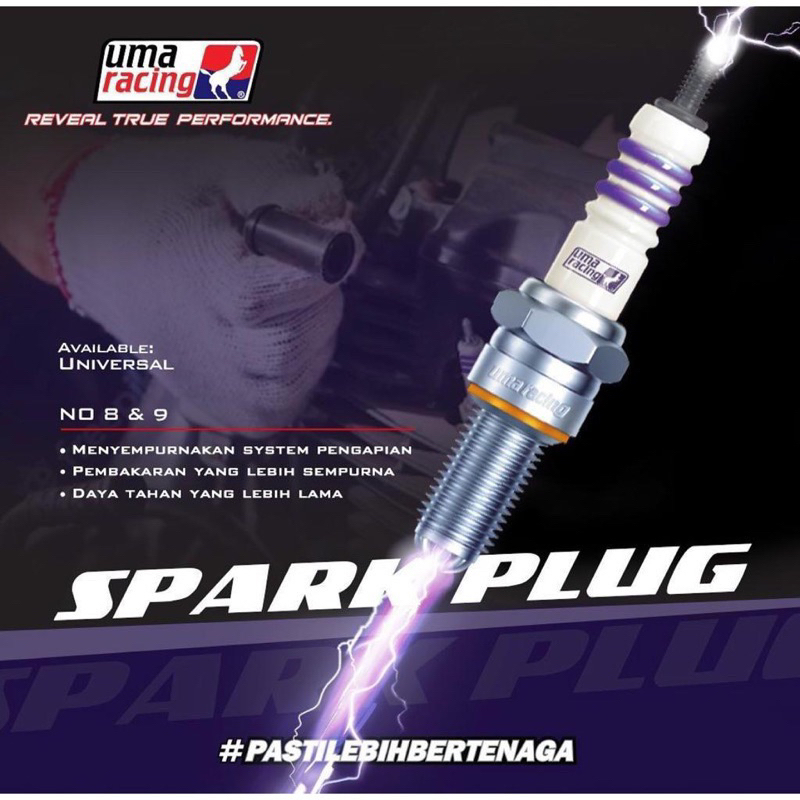 Bugi 3 Chấu Uma Racing Bạch Kim Chính Hãng Lắp Xe Zin, Xe Độ