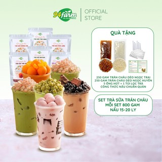 1 set trà sữa 800 gam pha 15-20 ly [Tặng 250g trân châu ngọc trai, 250g trân châu ngọc huyền, 1 túi lọc, 10 ống hút]