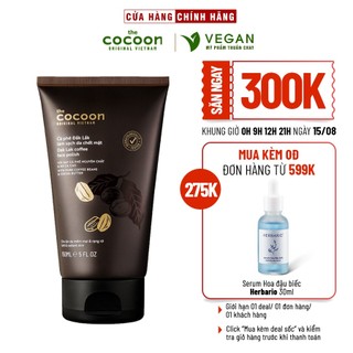 Cà phê Đắk Lắk làm sạch da mặt cocoon 150ml (Dak Lak coffee face polish ) thuần chay