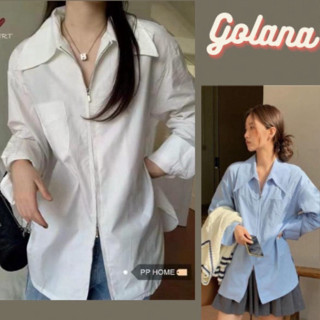 Áo Sơ Mi Nữ Dài Tay Dáng Rộng Có Khoá Kéo Thời Trang Hàn Quốc ( Có Bigsize)