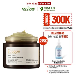 Mặt nạ bí đao cocoon 100ml giảm dầu, mụn - VEGAN - Mỹ phẩm thuần chay