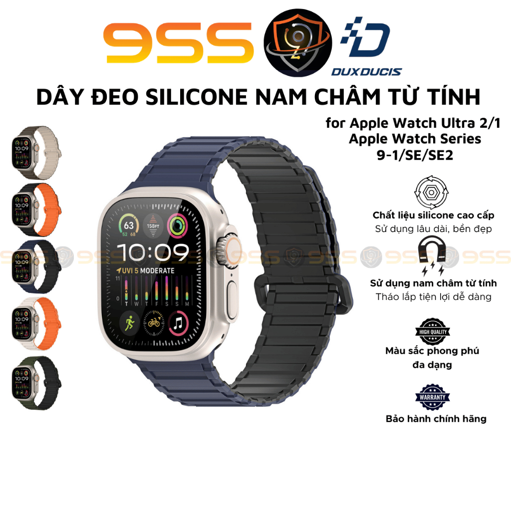 Dây Đeo Silicone Nam Châm Từ Tính Dux Ducis Dành Cho Apple Watch Ultra 2/1, Apple Watch Series, KJ S