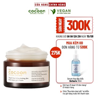 Thạch hoa hồng dưỡng ẩm COCOON 30ml kem dưỡng ẩm thuần chay