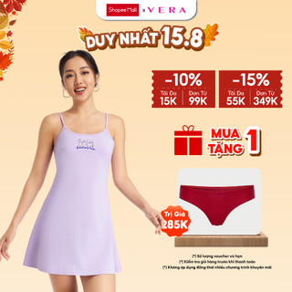 Đầm ngắn nữ Marvel cotton in điểm - D0012