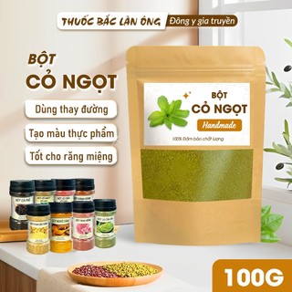 Bột cỏ ngọt sấy lạnh nguyên chất 100g - Thuốc Bắc Lãn Ông