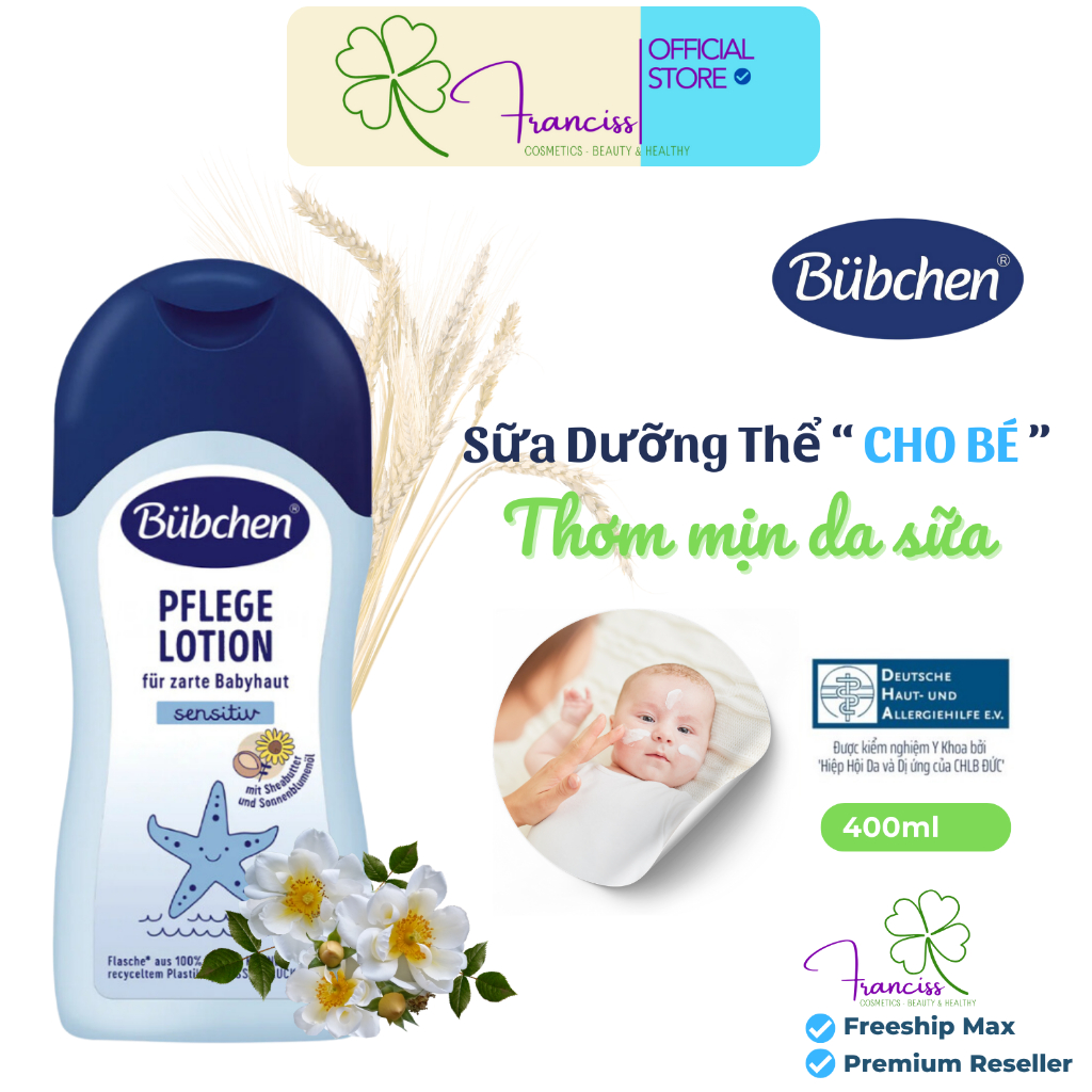 Sữa Dưỡng Thể Cho Trẻ Sơ Sinh Bubchen Pflege Lotion Thơm Mịn Chuẩn Da Sữa 400ml