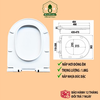 Nắp Rơi Êm Bồn Cầu VINALOHA LH1-12,LH1-15,LH1-28 Đúc Đặc Cao Cấp