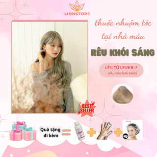Thuốc nhuộm tóc màu RÊU KHÓI SÁNG cần tẩy nhuộm tóc dễ dàng nam nữ tại nhà cùng LIONSTORE