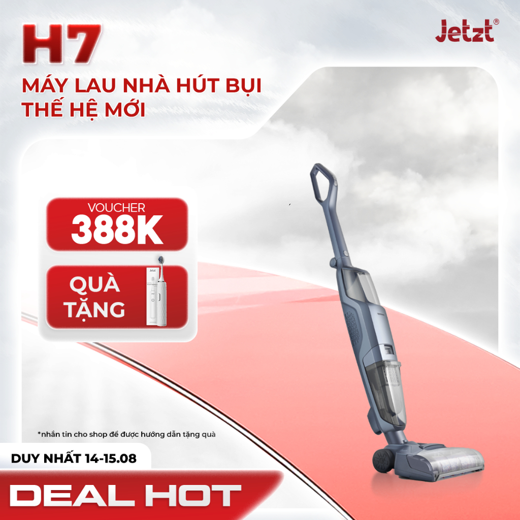 Máy lau sàn hút bụi trọng lượng siêu nhẹ JETZT H7, lực hút 15000PA
