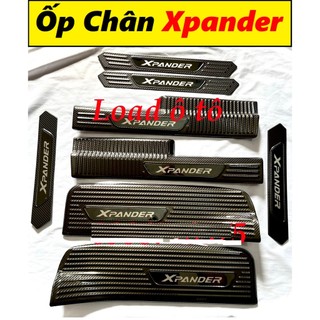 Ốp Bậc Cửa, Nẹp Bước Chân Chân Trong Ngoài Xe Xpander 2024-2018 Mẫu Vân Carbon cao Cấp