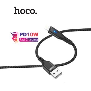 Cáp sạc Hoco DU08/DU08 Plus USB to IP dùng cho ip7/8/X/11/12 , sạc nhanh 2.4A, dây bọc dù chống đứt,có đèn LED dài 1m/2m