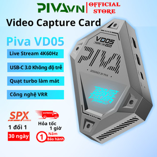 Video capture card Live Stream 4K 60hz Piva VD05 VD10 - Thiết bị ghi hình Live Stream Game 4K 60FPS  HDMI 2.0 USB-C 3.0