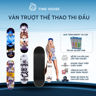 Ván trượt thể thao thi đấu mặt nhám cỡ lớn 80cm gỗ phong ép 8 lớp trọng tải 200kg