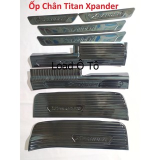 Ốp Bậc Cửa, Nẹp Bước Chân Xe Mitsubishi Xpander 2024-2018 Trong, Ngoài Chất Chất Liệu Titan Cao Cấp