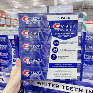 Kem đánh răng crest 3d white advanced whitening 147g