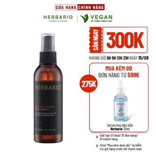 Nước xịt dưỡng tóc Vỏ Bưởi và Bồ Kết Herbario 100ml (pomelo peel & gleditsia) VEGAN - thuần chay