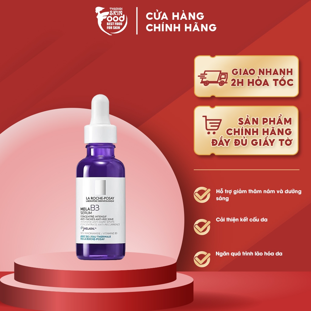 Serum La Roche-Posay Hỗ Trợ Dưỡng Sáng, Giảm Thâm Nám La Roche-Posay Mela B3 Serum 30ml