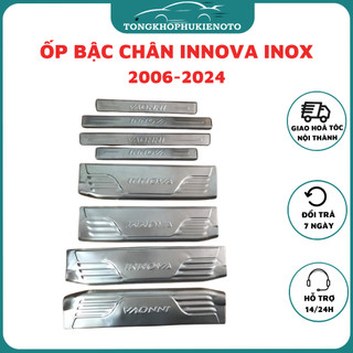 Ốp Bậc chân, Nẹp bước chân Trong, Ngoài xe innova 2006-2023,2024 Mẫu inox