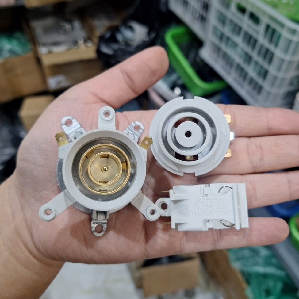 Bộ ba món linh kiện ấm siêu tốc [Trắng Tốt] : chân ấm, chân đế, công tắc