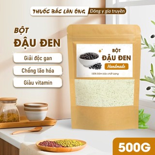 Bột Đậu Đen 500g (Đỗ Đen Rang Thơm, Nghiền Mịn) - Lãn Ông