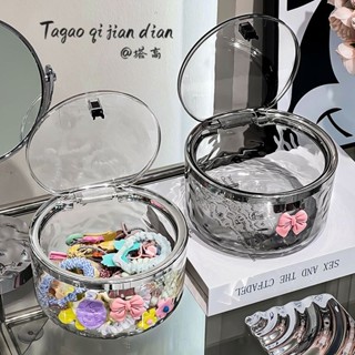 Hộp đựng đồ trong suốt vân kim cương có nắp bấm, hộp đựng kẹp tóc khuyên tai, đựng đồ đa năng.