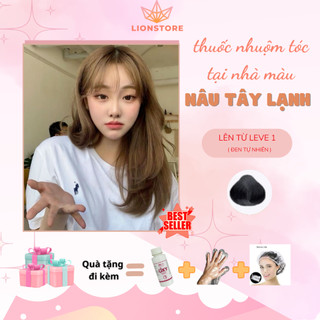 Thuốc nhuộm tóc màu NÂU TÂY LẠNH tặng kèm oxy găng tay nhuộm tại nhà nam nữ